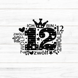 Zwölf Plotterdatei SVG DXF FCM