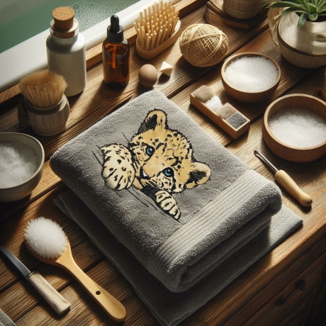 NEU Stickdatei Applikation Leopard Finn