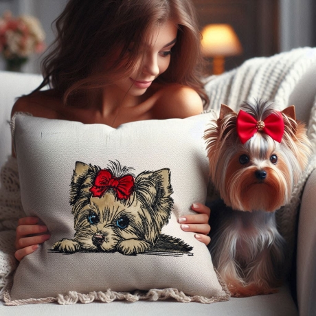 NEU Stickdatei Applikation Yorkshire Terrier Elas