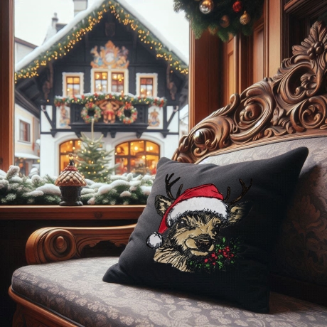 NEU Stickdatei Hirsch mit Weihnachtsmütze Blade