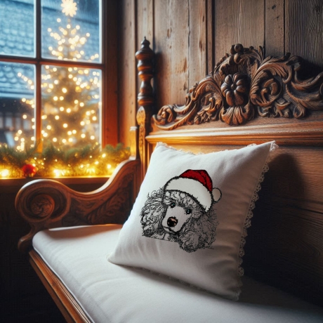 NEU Stickdatei Pudel Bolt realistisch Weihnachten