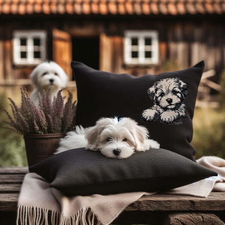 NEU Stickdatei Applikation Havaneser Welpe Silvie