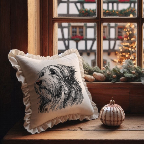 NEU Stickdatei  Bearded Collie Mike Hund LunaChild