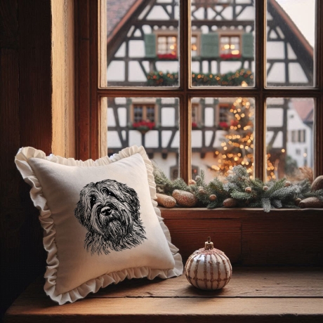 NEU Stickdatei Briard Jolina Hund realistisch