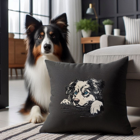 NEU Stickdatei Applikation Australian Shepherd Bruno