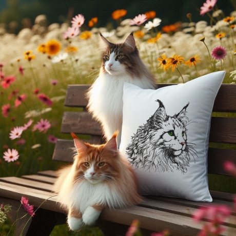 Neu Stickdatei Maine Coon Katze Bonzo realistisch