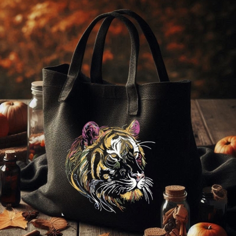 Neu AUFWENDIGE Stickdatei Tiger Jupiter Lunachild
