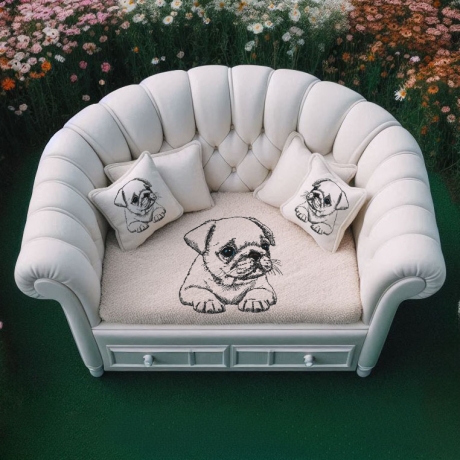 NEU Stickdatei Mops Welpe Daisy Hund realistisch
