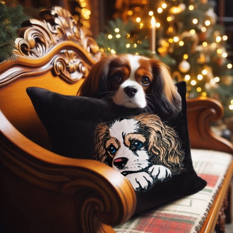 NEU Stickdatei Applikation King Charles Spaniel Lotte