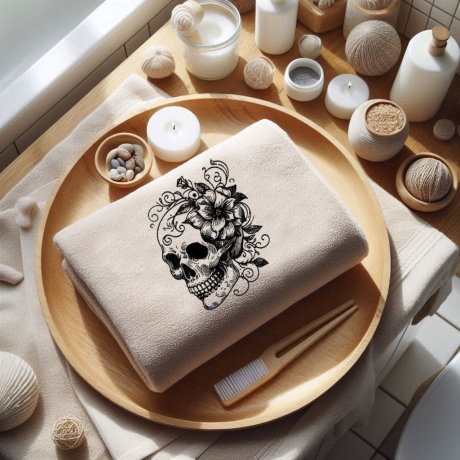 NEU Stickdatei Totenkopf Skull Kaja Blumen