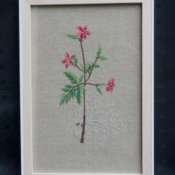 Blume * Kreuzstich * Rosa * Wandekoration * gestickt Blume * Kreuzstich * Rosa * Wandekoration * gestickt