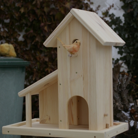 Vogelhaus mit Nistkasten Unbemalt, zum Selbstbemalen 