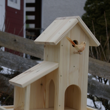 Vogelhaus mit Nistkasten Unbemalt, zum Selbstbemalen 