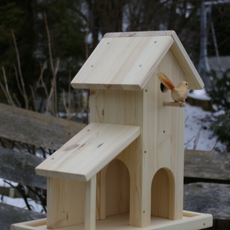 Vogelhaus mit Nistkasten Unbemalt, zum Selbstbemalen 