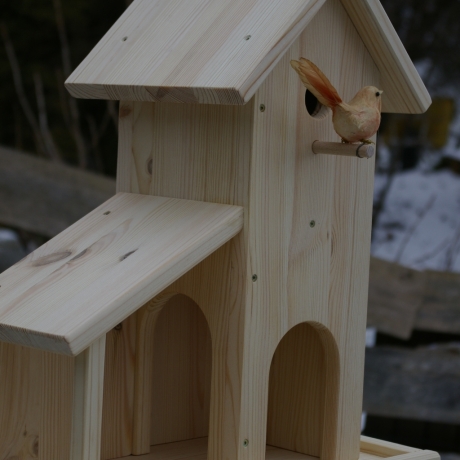 Vogelhaus mit Nistkasten Unbemalt #V7