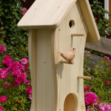 Vogelhaus mit Nistkasten unbemalt, zum Selbstbemalen #V6