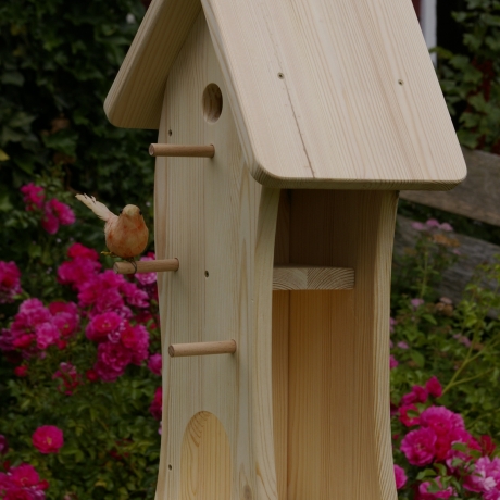 Vogelhaus mit Nistkasten unbemalt, zum bemalen