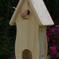 Vogelhaus mit Nistkasten und Futterplatz selbst bemalen #V1