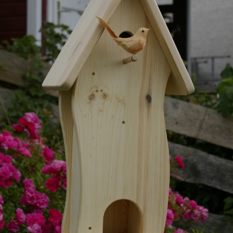 Vogelhaus mit Nistkasten unbemalt, zum Selbstbemalen #V2