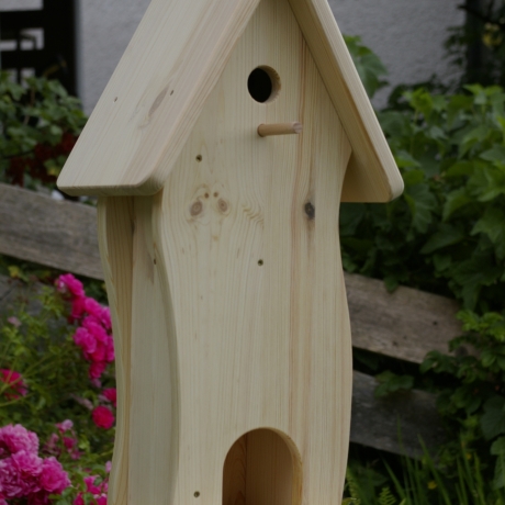 Vogelhaus mit Nistkasten unbemalt, zum Selbstbemalen #V2