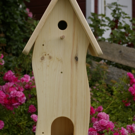 Vogelhaus mit Nistkasten unbemalt, zum Selbstbemalen #V2