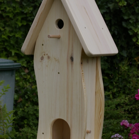 Vogelhaus mit Nistkasten unbemalt, zum Selbstbemalen #V2