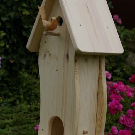 Vogelhaus mit Nistkasten unbemalt, zum Selbstbemalen #V2
