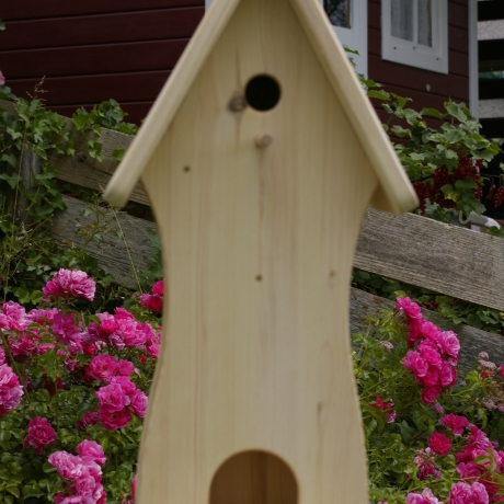 Vogelhaus mit Nistkasten unbemalt, zum Selbstbemalen #V5