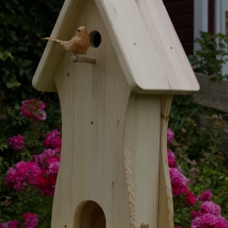 Vogelhaus mit Nistkasten unbemalt, zum Selbstbemalen #V5
