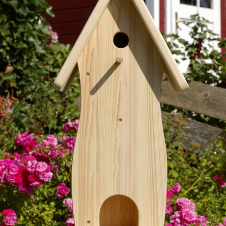 Vogelhaus mit Nistkasten und Futterplatz zum selbst bemalen