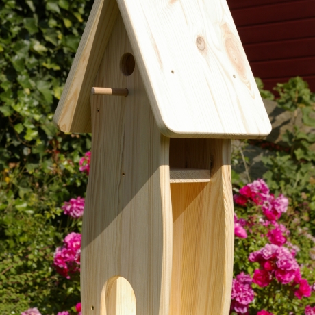 Vogelhaus mit Nistkasten und Futterplatz zum selbst bemalen