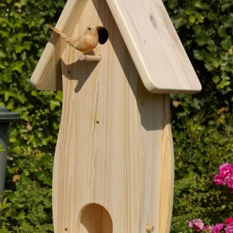 Vogelhaus mit Nistkasten unbemalt, zum Selbstbemalen #V3