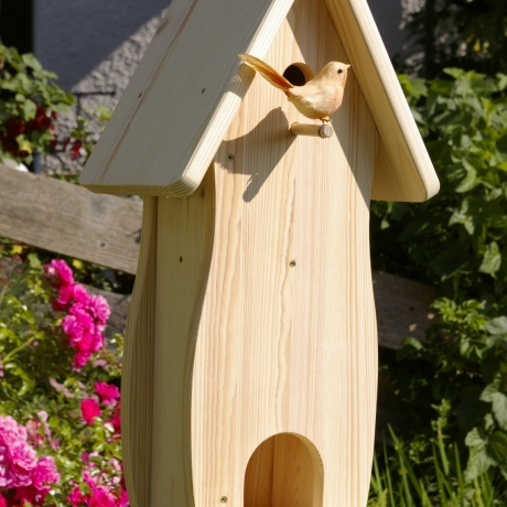 Vogelhaus mit Nistkasten und Futterplatz zum selbst bemalen
