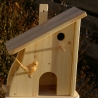 Vogelhaus, Futterhaus aus Holz, mit Nistkasten-zum Selbstbemalen