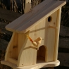 Vogelhaus, Futterhaus aus Holz, mit Nistkasten-zum Selbstbemalen