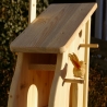 Vogelhaus, Futterhaus aus Holz, mit Nistkasten-zum Selbstbemalen