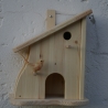 Vogelhaus, Futterhaus aus Holz, mit Nistkasten-zum Selbstbemalen