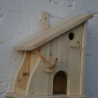 Vogelhaus, Futterhaus aus Holz, mit Nistkasten-zum Selbstbemalen