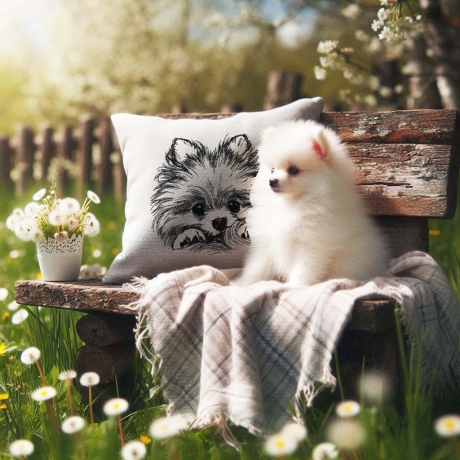 NEU Stickdatei Pomeranian Lou Welpe Zwergspitz Hund