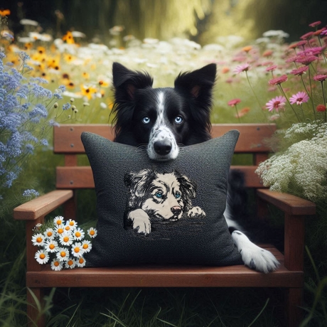 NEU Stickdatei Applikation Australian Shepherd Bruno