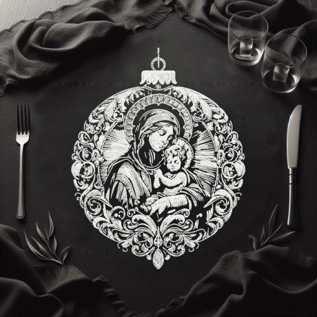 NEU Stickdatei Christbaumkugel Maria Jesus 