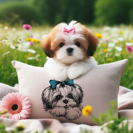 NEU Stickdatei Shih Tzu Laila Hund Schleife Lunachild