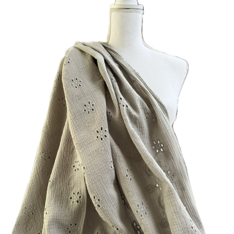 Musselin Loch Stickerei Stoff | Meterware | Öko Tex 100 | 