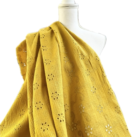 Musselin Loch Stickerei Stoff | Meterware | Öko Tex 100 | 