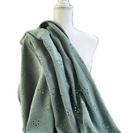 Musselin Loch Stickerei Stoff | Meterware | Öko Tex 100 | 