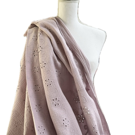 Musselin Loch Stickerei Stoff | Meterware | Öko Tex 100 | 