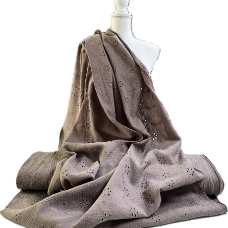 Musselin Loch Stickerei Stoff | Meterware | Öko Tex 100 | 