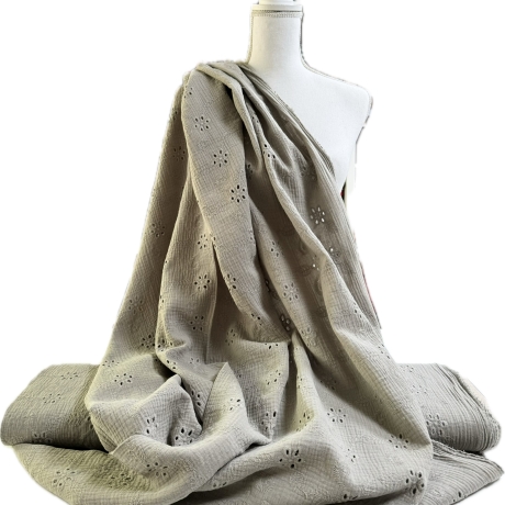 Musselin Loch Stickerei Stoff | Meterware | Öko Tex 100 | 