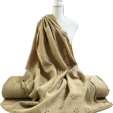 Musselin Loch Stickerei Stoff | Meterware | Öko Tex 100 | 