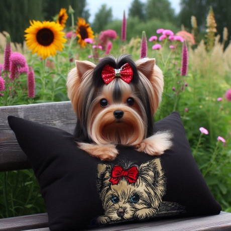 NEU Stickdatei Applikation Yorkshire Terrier Elas